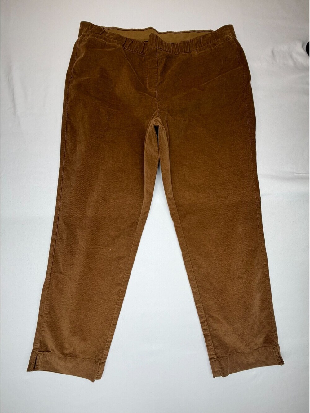 J.Jill Women's Pants Ankle Straight Corduroy Flat Front Size 16P Brown NWT